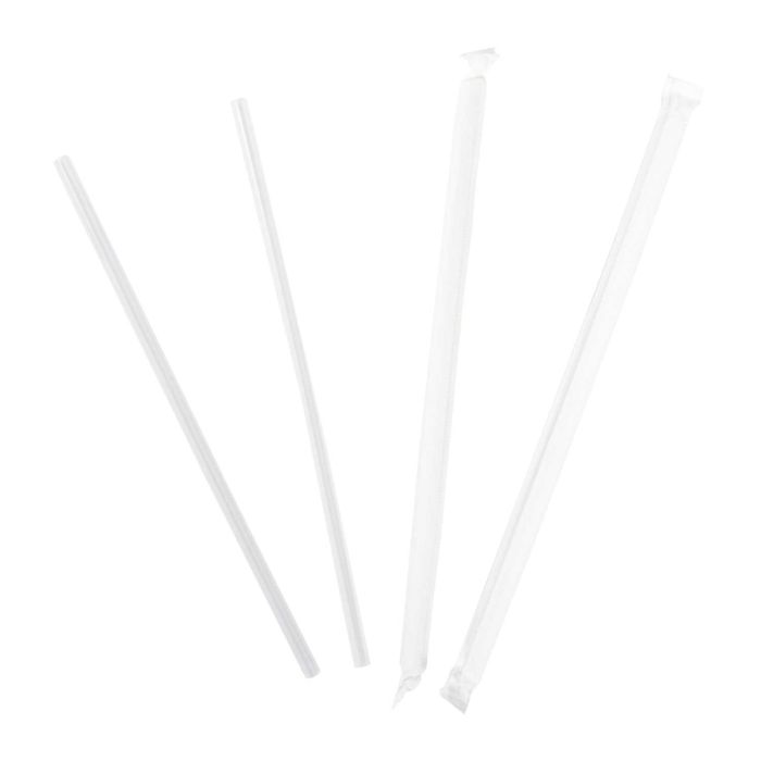 Jumbo Straw 7.75 Paper Wrapped, Clear