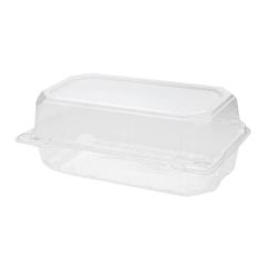 PET Plastic, 9" x 5", Hinged Containers, 1 Compartment (250 Per Case)