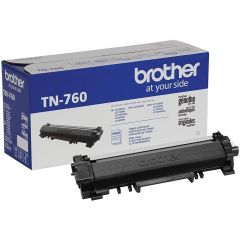 Brother TN760 Black Toner Cartridge, High Yield, (3,000 Yield), OEM
