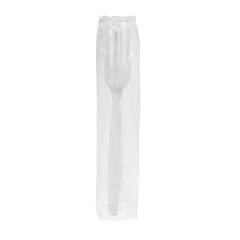 Fork, Wrapped, White, Extra Heavy Weight Polypropylene (1,000 Forks)