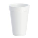 Foam Cup, 16 oz. Insulated Foam, White, Dart 16J16, (1,000 Cups)
