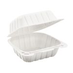 Sm Mineral Filled, 1 Compartment, 6" x 6", Hinged Lid Containers (400 Per Case)