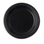 7" Round Plate, Polypropylene, Black (800 Plates) 