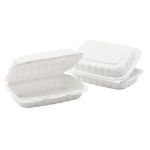Sm Mineral Filled, 1 Compartment, 9" x 6", Hinged Lid Containers (250 Per Case)