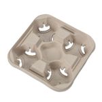 Cup Holder Tray, Holds Four 8 oz. - 44 oz. cups (300 trays)
