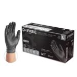Glove, Small, Hybrid Blend Synthetic Vinyl, P-F, Black, 3-4 Mil (1,000 Per Case) 