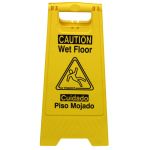 Caution Wet Floor Sign, English/Spanish, Yellow, Impact brand (Each)