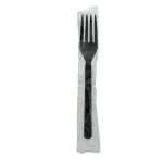 Fork, Wrapped, Black, Heavy PP, Length: 18.3cm (1,000 Forks)