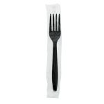 Fork, Wrapped Black Heavy PS, Length: 17.9 cm (1,000 Forks)
