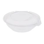  PET Tamper Resistant Hinged Salad Bowl with Dome Lid, 16 oz. (240 Bowls/Lids)