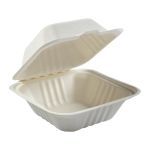 6" Sandwich Molded Fiber, Hinged Lid Containers (500 Containers)