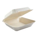 Large Molded Fiber, 1 Compartment, Hinged Lid Containers (200 Containers)

