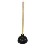 Industrial Professional Plunger, Black/Wood Handle (Each)