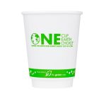 PLA Insulated Hot Cups, 12 oz. Compostable, One Cup, Once Earth (500 Cups)