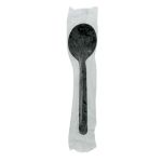 Soup Spoon, Wrapped Black Heavy PP (1,000 Spoons)