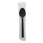 Teaspoon, Wrapped, Black, Heavy PP (1,000 Spoons)