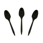 Teaspoon, Bulk, Black Med PP, Length: 14.2cm (1,000 Spoons)
