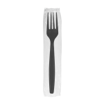 Fork, Wrapped, Black, Extra Heavy Weight Polypropylene (1,000 Forks)